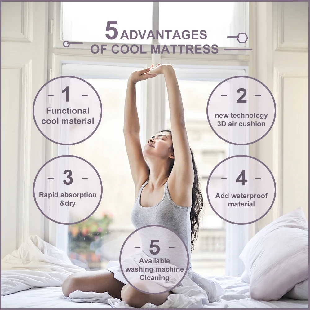 

Cool mattress functional cool material breathable 3D air cushion material perfect waterproof mattress new