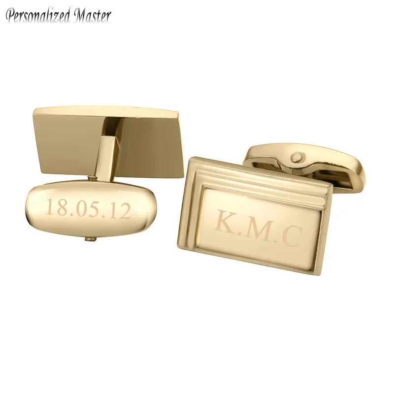 Запонки мужские из нержавеющей стали с именем мастера подарок для парня отца