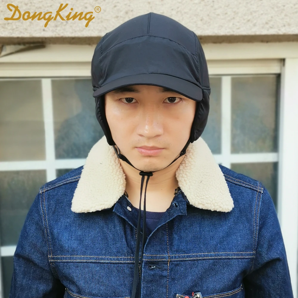 Новинка, Зимняя кепка DongKing, сохраняющая тепло, шапка с ушками из флиса, большой размер, бейсболка, защита от брызг, ветрозащитная шапка унисекс, рождественский подарок