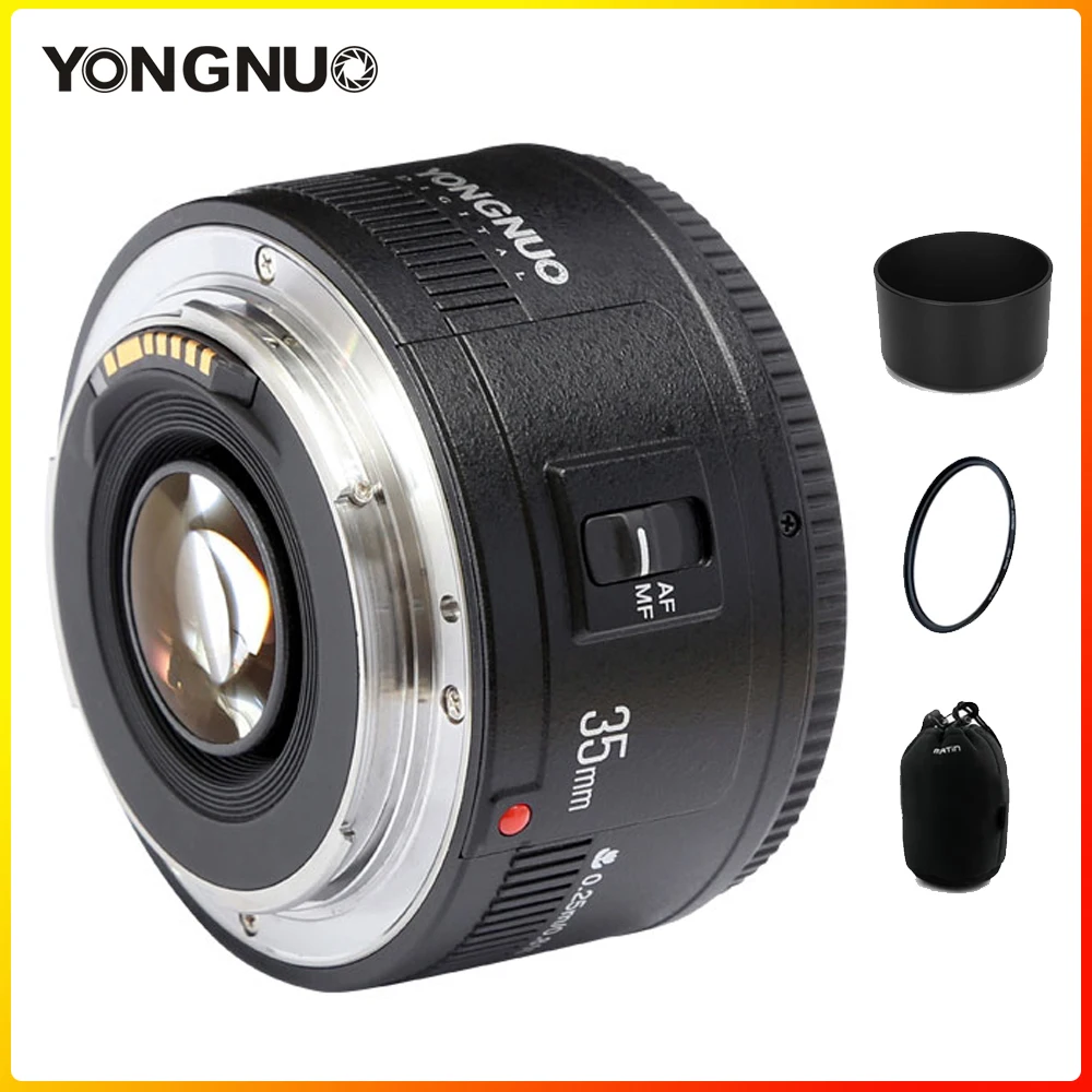 Объектив Yongnuo YN 35 мм F2 широкоугольный объектив с фиксированной автофокусом и