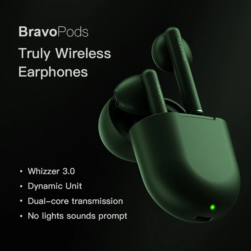 Whizzer B7 TWS Wireless  Bluetooth Earphones 5.0 Earbuds  Voice Control Noise Reduction Tap Control bass Sports Headset