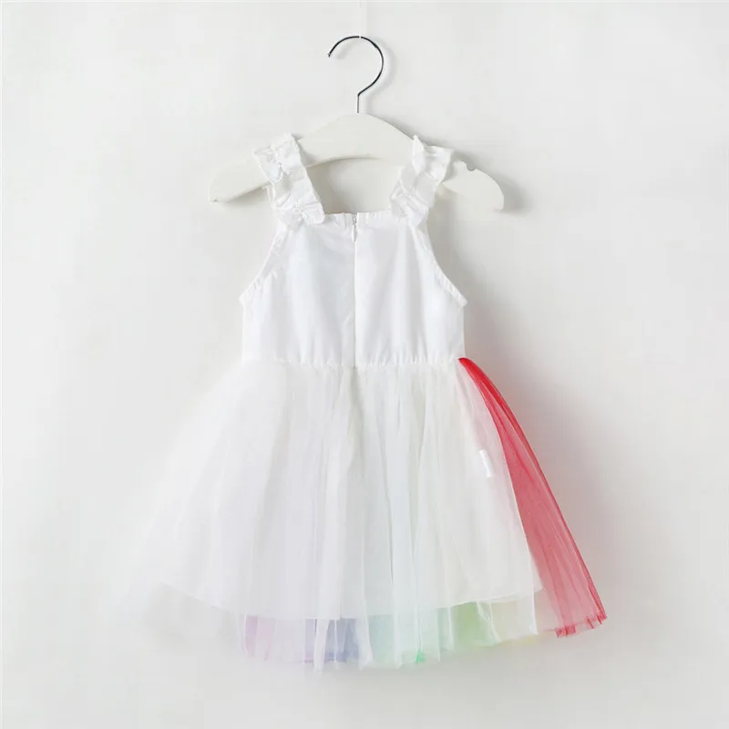 girls clothes Toddler Baby Girls Sleeveless Rainbow Tulle Dress Princess Dresses Clothes vestido #4AA12 (3)