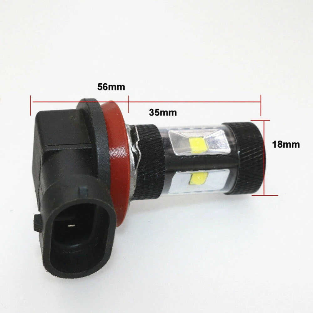 2Pcs/set Universal H8 H9 H11 6000K White 100W High Power LED Fog Light Driving Bulb