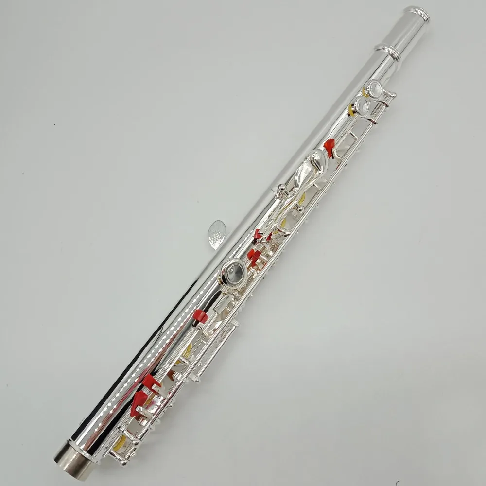 De Xin профессиональная флейта 211 Посеребренная флейта инструмент промежуточный студенческий изогнутый головное соединение флейты 16 закрытых отверстий E ключ