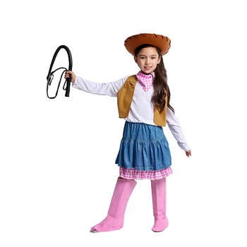 

Kids Cool Full Set Baby Girl Cosplay Cowboy Costume Dress Western Cowboy for Halloween Birthday Party Costumes Carnival Fancy