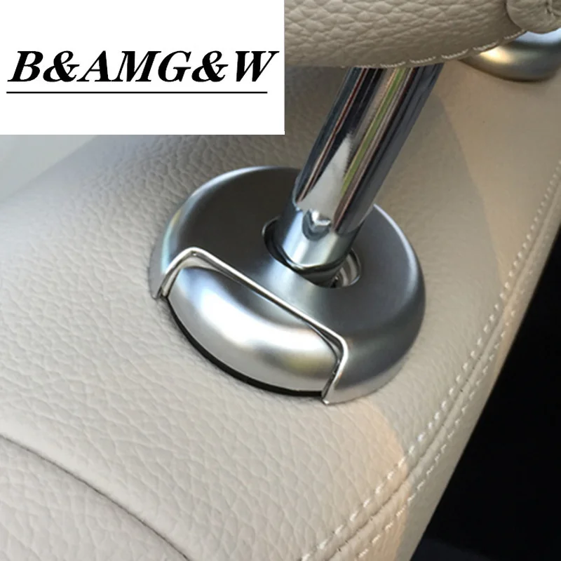 

Chrome ABS Car Head Pillow Adjustment Buttons Trim Sequins For Mercedes Benz C Class W205 GLC X253 2015-2019