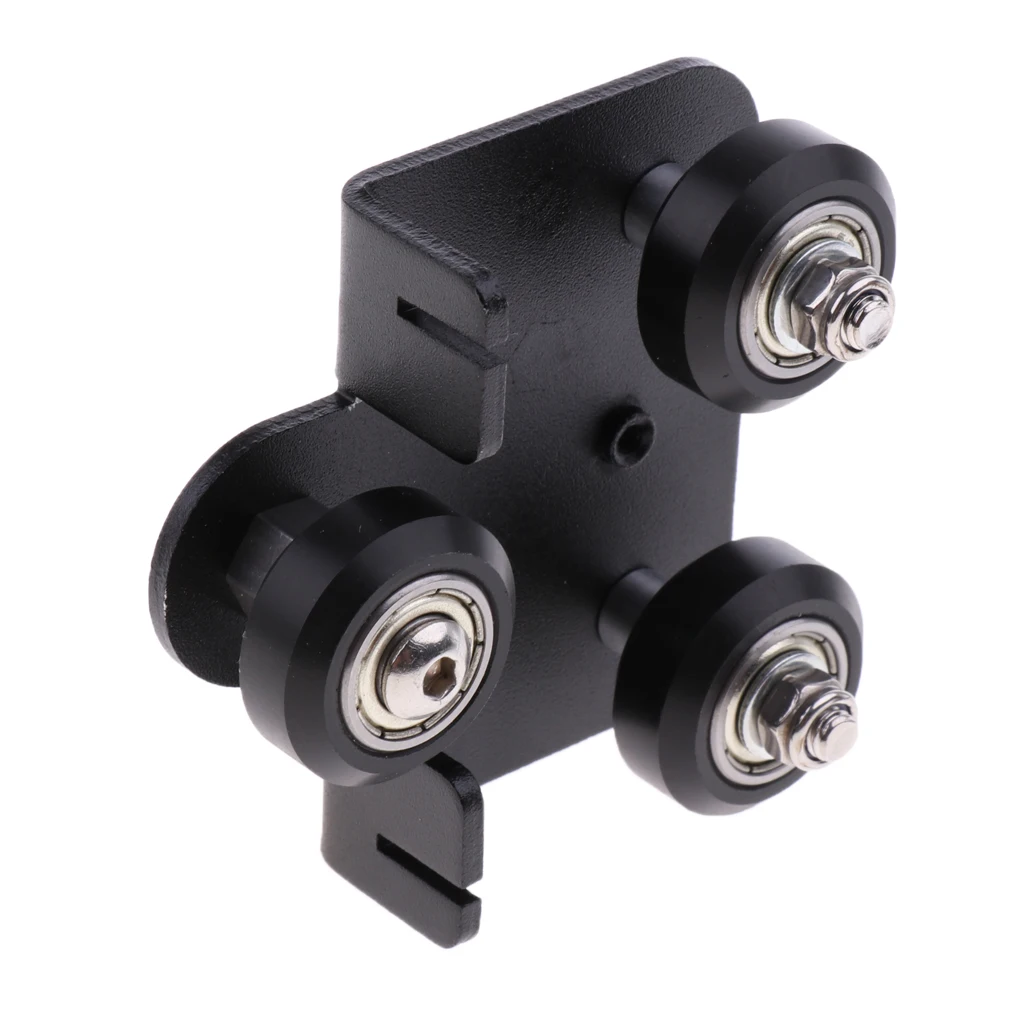1 Pcs Extruder Back Supports Plate with 3x Pulley for 3d Printer Black