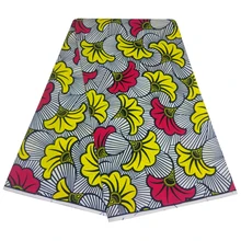 Африканский Анкара материал 6 ярдов африканская одежда восковая ткань Африканская набивная хлопок настоящая мягкая восковая ткань для женского платья 0035