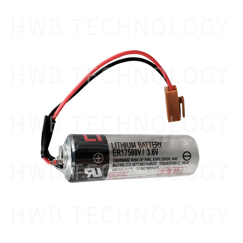 2 шт. ER17500V ER17/50 CS1W-BAT01 3,6 В 2700 мАч литиевая батарея plc с коричневыми штекерами разъемы