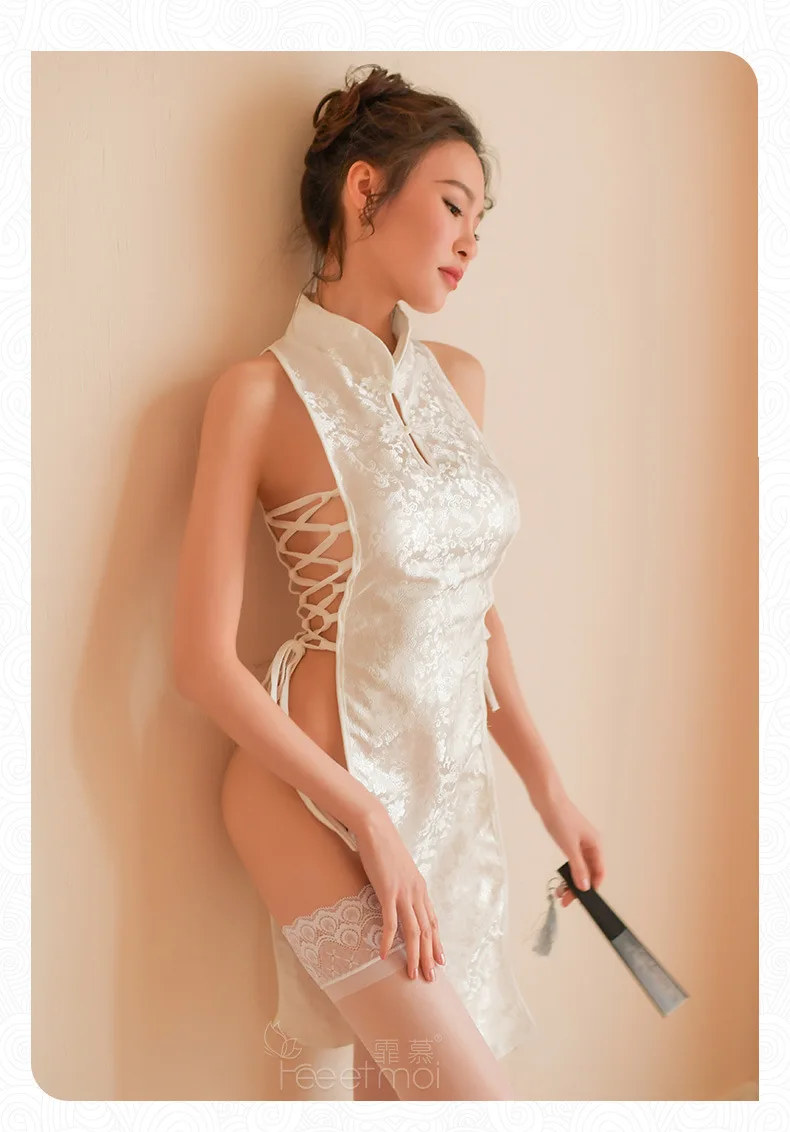 Сексуальное Клубное платье в китайском стиле, винтажное жаккардовое платье, женское белье, рождественское неглиже, открытая форма, экзотическая танцевальная одежда, вечерние платья