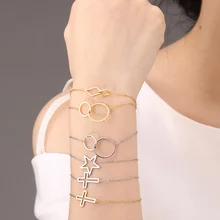 ZUUZ браслеты из нержавеющей стали Браслеты Мода для женщин цепь соединение для подвески-шарма femme серебро золото Бесконечность аксессуары ювелирные изделия для женщин