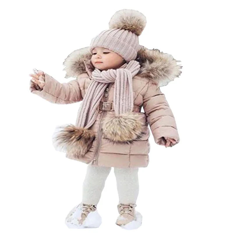 

Winter warm hooded fluffy fluffy children's coat