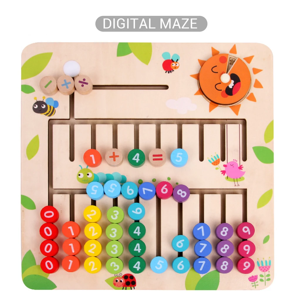 Детская игрушка montessori многофункциональный деревянный счеты обучения стенд математические игрушки для детей раннего образования подсчета познание доска объявлений игрушка