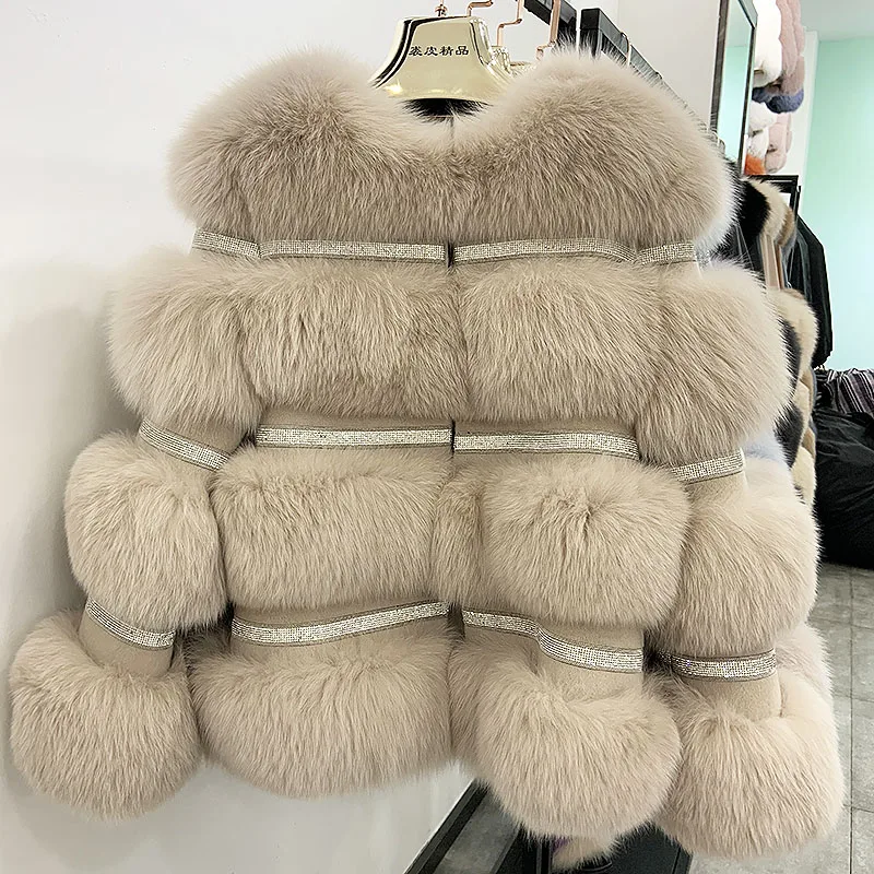 Куртка Maylofuer из натурального Лисьего меха двухсторонняя с круглым вырезом и