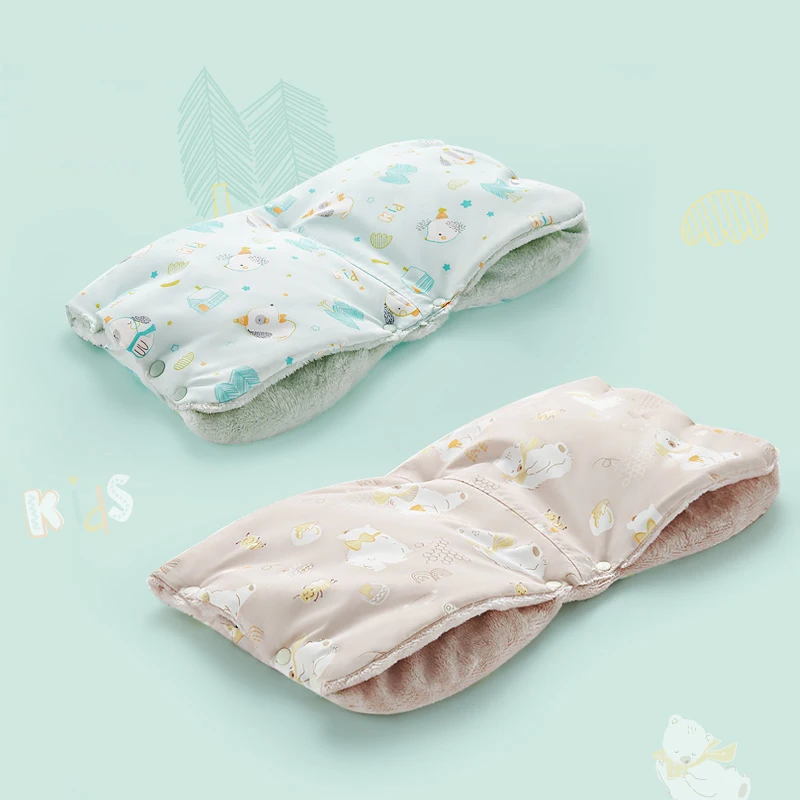 Parabebe Cold Winter Baby Pram Hand Muff Kids Travel Pushchair Warm Polar Fleece Hand Cover For Buggy Glove Stroller Accessories