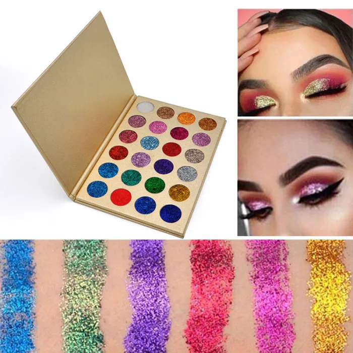 New 24 Colors Eyeshadow Palette Glitter Shimmering High Glossy Shiny Eye Shadow Waterproof Long Lasting Pigmented Eyeshadow