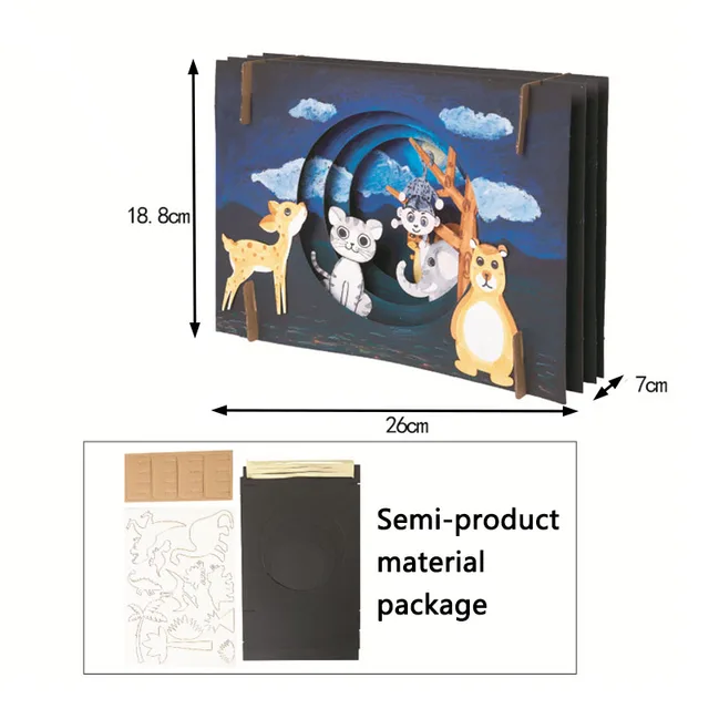 DIY Vast Starry Sky Craft Toys For Children Lovely Dinosaur Children Handmade DIY Crafts For Kids Interactive Educational Toys 3