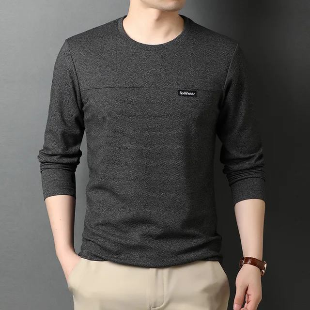 Solid Color Tops Casual Mens Clothes 