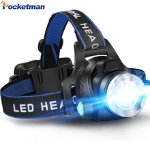 25000LM Powerful LED Headlamp USB DC Charging Headlight Waterproof Head Lamp Use 18650 Battery Zoomable Head Light for Camping