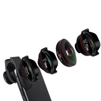

4 In 1 HD Photography External Professional Fisheye Outdoor Camera Lens Set Macro Telephoto Mobile Phone Wide Angle Universal