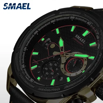 

SMAEL Men's Top Brand Luxury Luminous Military Sport Wrist Watch Men Clock Waterproof Fashion Chronograph Watch Reloj Hombre