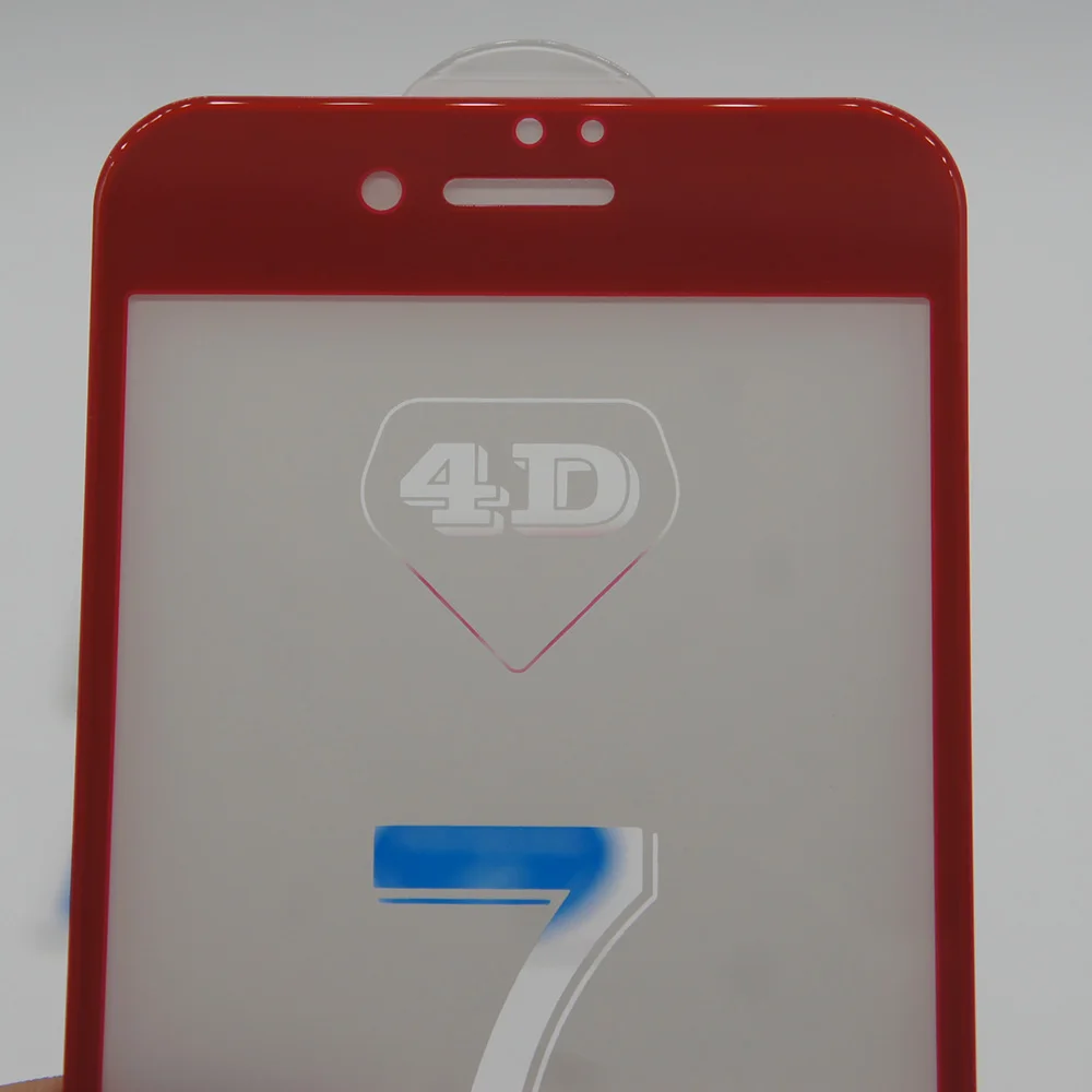 Китайский Красный 3D изогнутый край 4D холодная резьба полное покрытие закаленное стекло для iPhone 7 плюс 6 6S плюс защитный экран протектор