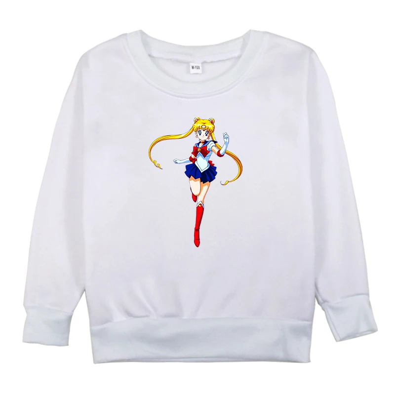 Sailor Moon Sweatshirts Kids Baby Girls Toddler Cotton Spring Autumn Clothes Tops Children Hoodie Boys Long Sleeves Infant Tops