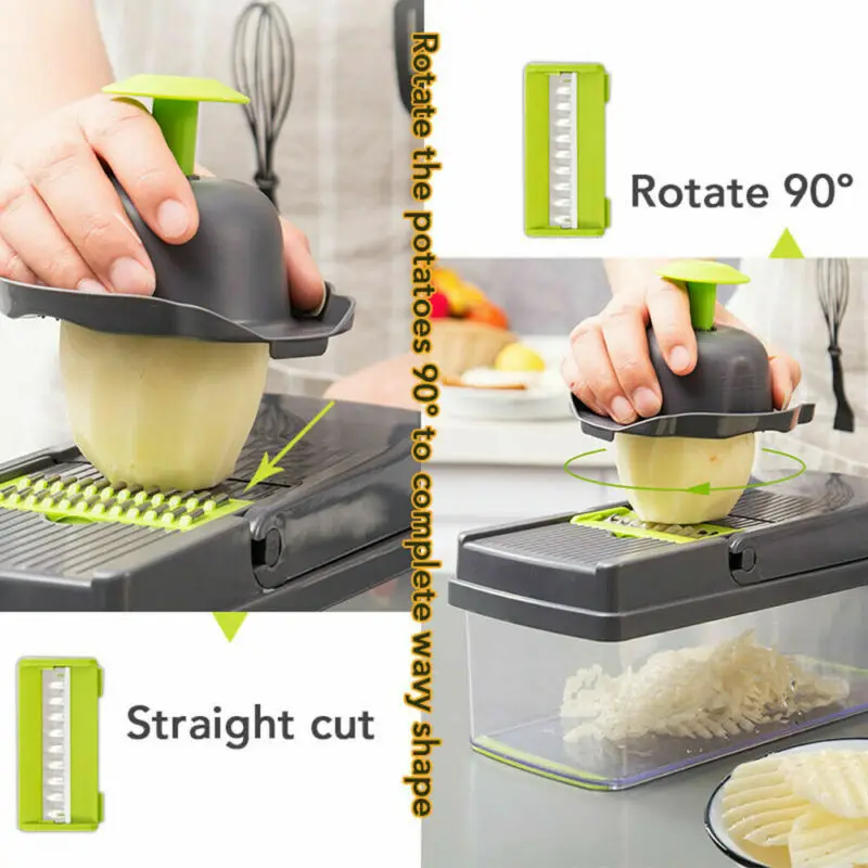 7 In1 Food Cutter Vegetable Fruit Peeler Carrot Slicer Dicer Chopper Grater Multi-function Kitchen Tool