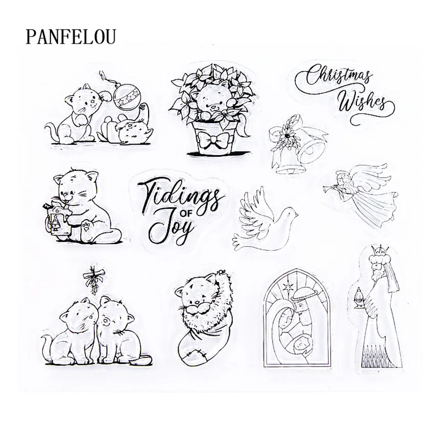 Штамп PANFELOU силиконовый прозрачный 17x15 см для скрапбукинга фотоальбома | Дом и сад