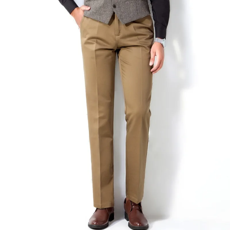 

Casual Pants Men's Straight-Cut Loose-Fit Suit Pants Business New Style Middle-aged Spring Black And White with Pattern Pure Cot