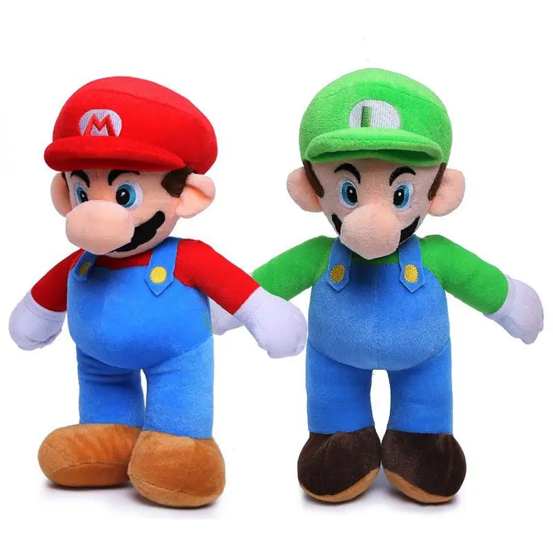 25 см Плюшевые игрушки Mario Bros Luigi Super Marioo с подставкой мягкие для детей|Персонажи