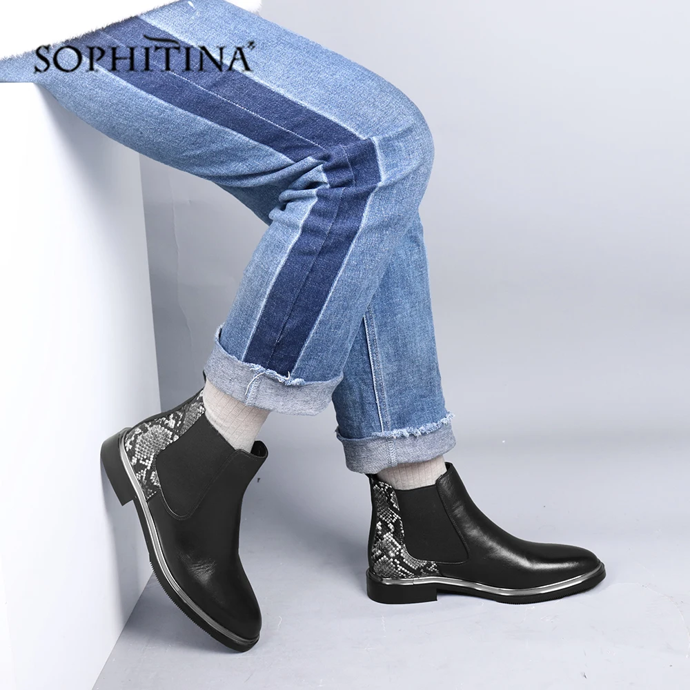 SOPHITINA/повседневные ботинки Женские черные весенние классические ботильоны со