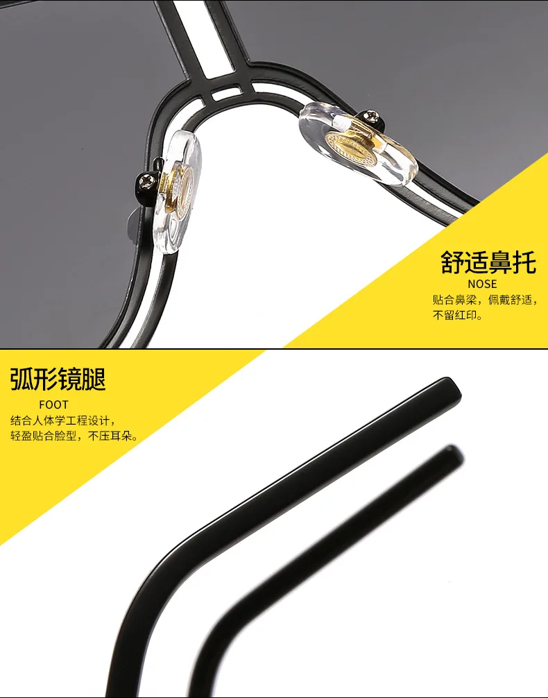 Black Pilot Sunglasses Women Men Silver Mirror Oversized Metal Luxury Brand Sunglasses Female Big Gradient Shades Eyewear UV NX