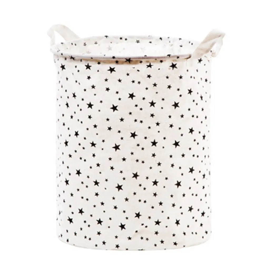 

2018 newFoldable waterproof hamper cotton and linen toy storage bucket Bathroom clothes laundry hamper laundry basket