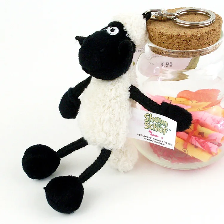 Стиль креативный модный плюшевый брелок для ключей милые длинные ноги Шона овца автомобильное кольцо для ключей с сумочкой кулон