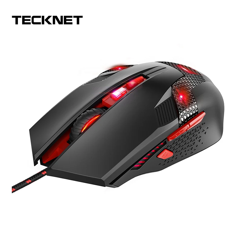 

TeckNet RAPTOR Pro Programmable Gaming Mouse, 8 Buttons, 4000dPI, 1000Hz Return Rate, Fire Power Button, Weight Tuning Cartridge