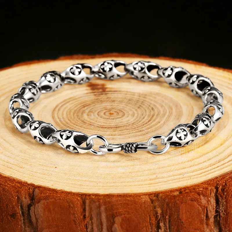 Cigovo мужской браслет из серебра 925 пробы в стиле хип-хоп, Корейская версия, простой индивидуальный наплыв подростков