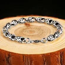 Cigovo мужской 925 серебряный браслет хип-хоп пара Корейская версия простой личности тренд молодых мужчин может гравировать