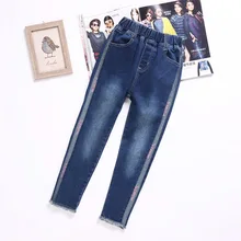 Джинсы для девочек; коллекция года; сезон весна; стиль; модные ковбойские брюки в Корейском стиле для больших мальчиков; Key Pass