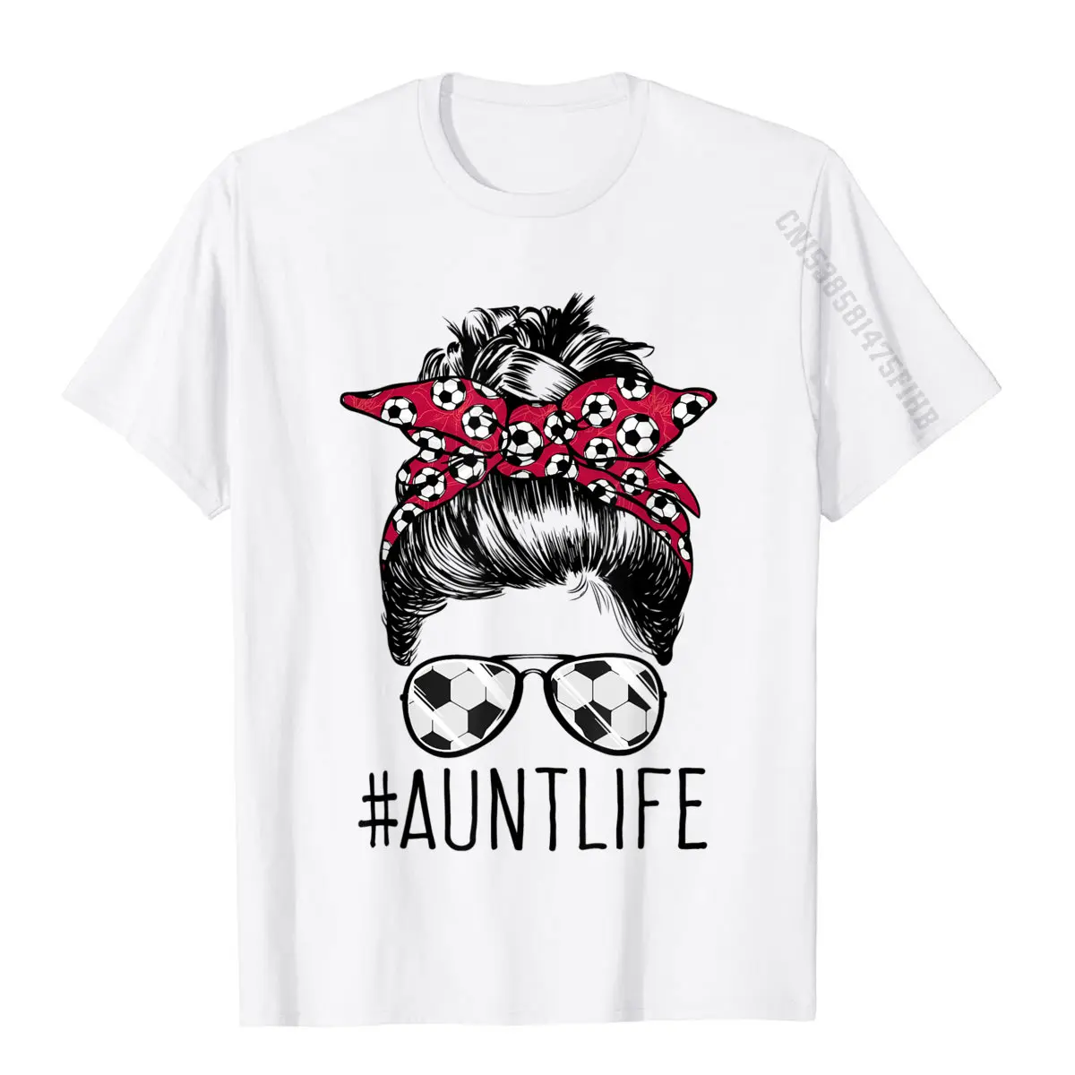 Zia Life Soccer Zia Mothers Day 2021 Disordinato Bun Divertente T-Shirt Popolari Giovani Magliette Alla Moda Tees Cotton Group