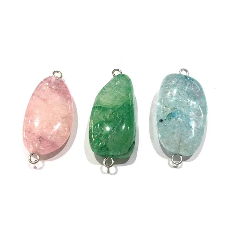

Natural Stone Double Hole Connector Necklace Pendant for Jewelry Making DIY Necklaces Accessories Size:25X50mm