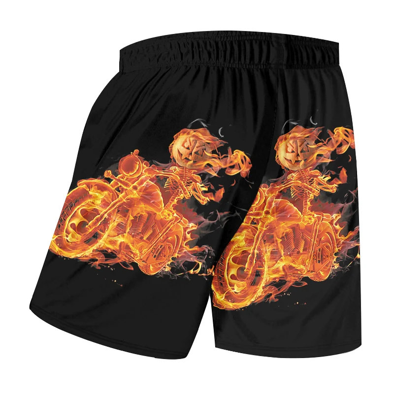 OGKB, крутые пляжные шорты унисекс, с принтом пламени, для мотоцикла, 3D борд, Bebermuda, шорты для женщин/мужчин, высокая талия, эластичные боксеры и брюки