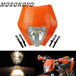 Image 4 - 12V LED Motocross Dual Sport E8 Emark Headlight for SX F SX EXC XC W XC F WR DRZ KLX KX YZ F Dirt Bike Fairing Mask Lamp
