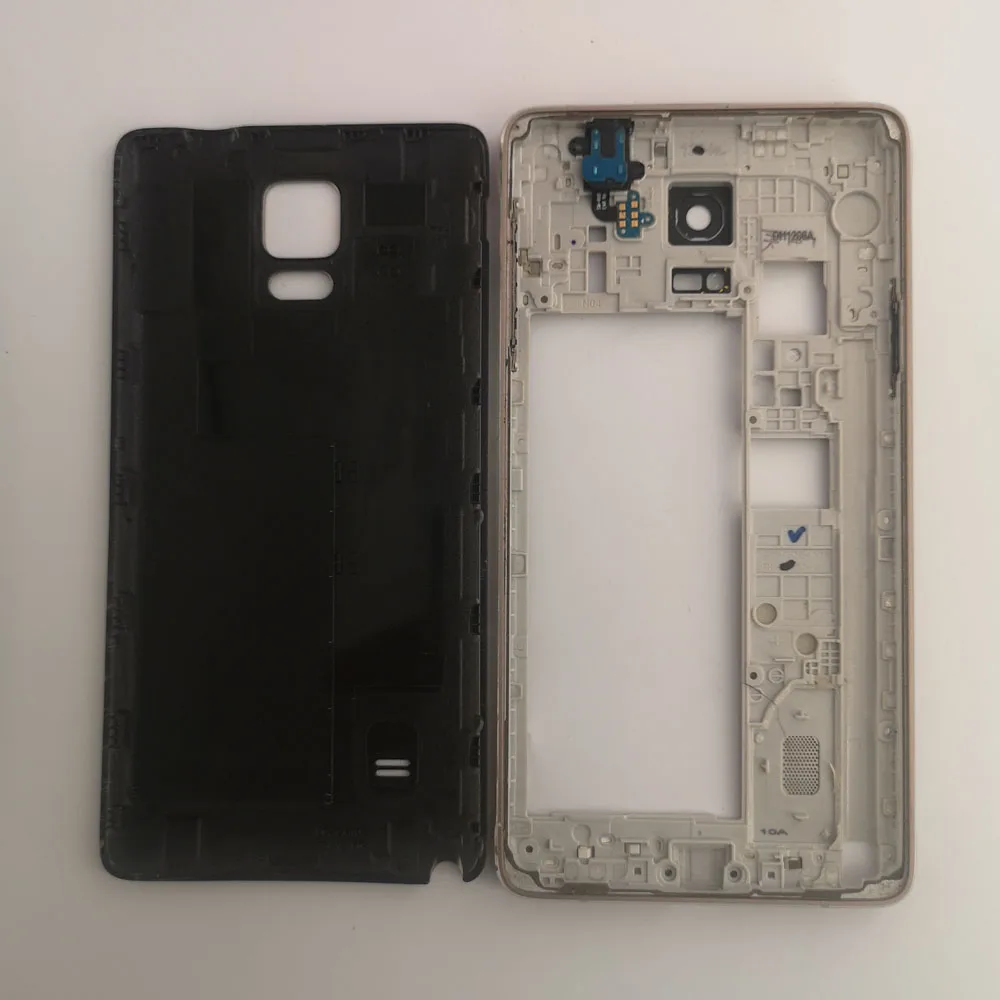 Note4 полный корпус для samsung Galaxy Note 4 N910F N910A N910P N910C пластина средней рамы с ободком+ задняя крышка батареи