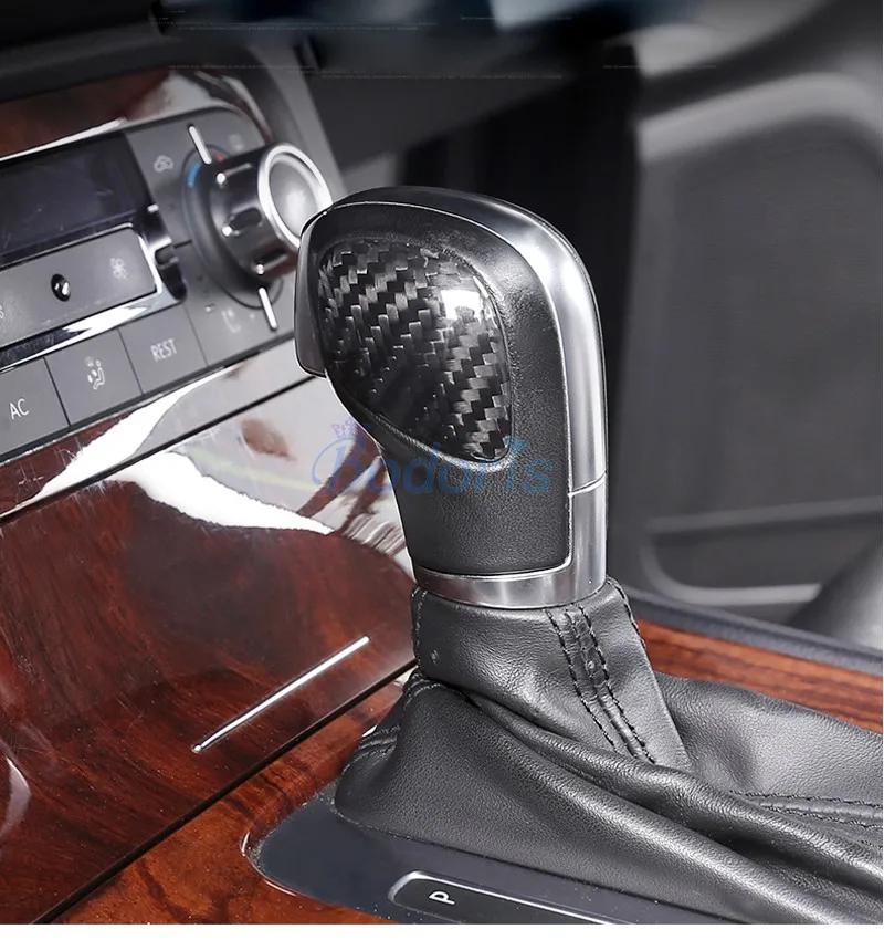For Volkswagen VW Tiguan 2009-2016 Real Carbon Fiber Interior Hand Shift Gear Knob Cover Panel Auto Accessories | Автомобили и