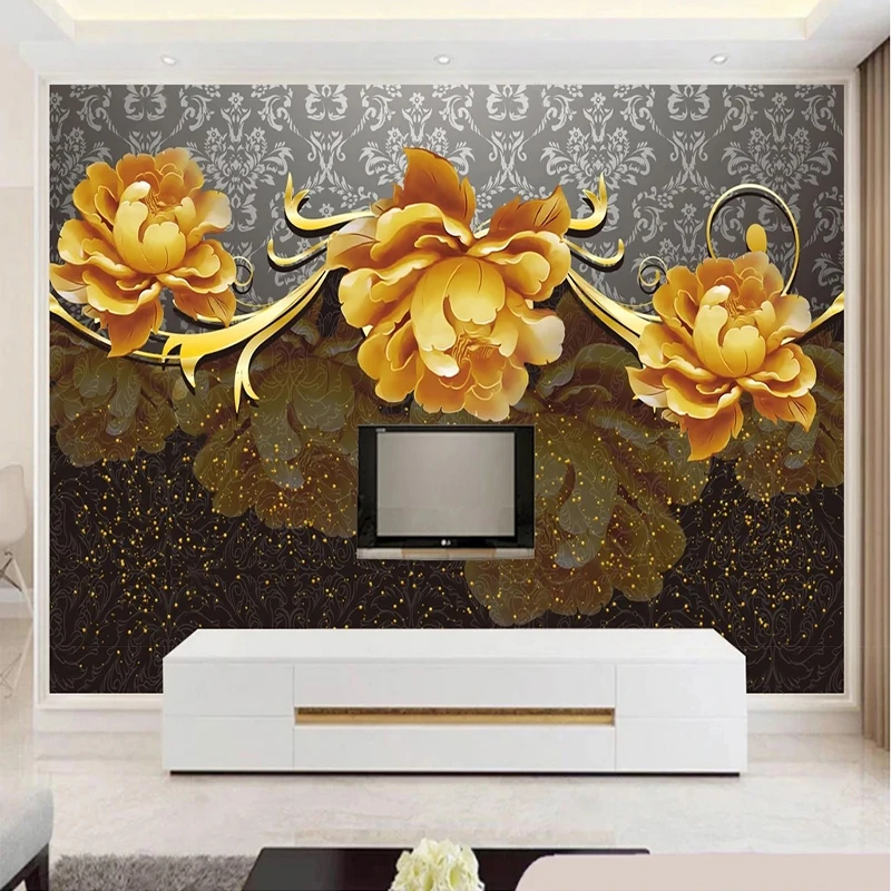 European Style Custom Any Size 3D Wallpaper Royal Style Jewelry Flower  Background Wall Painting Sticker Papel De Parede Fresco - AliExpress