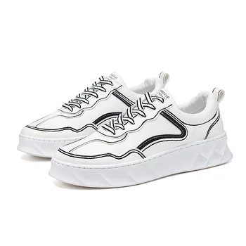 

Men's Fashion Thick Sole Board Shoes Yellow Casual Sponge Shoes Youth Wild Personality Sneakers