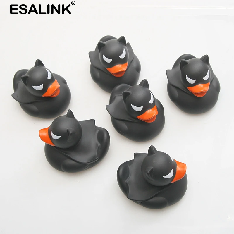 Новая игрушка для ванны ESALINK 8 см звуковая резиновая утка черная дьявола Игрушки
