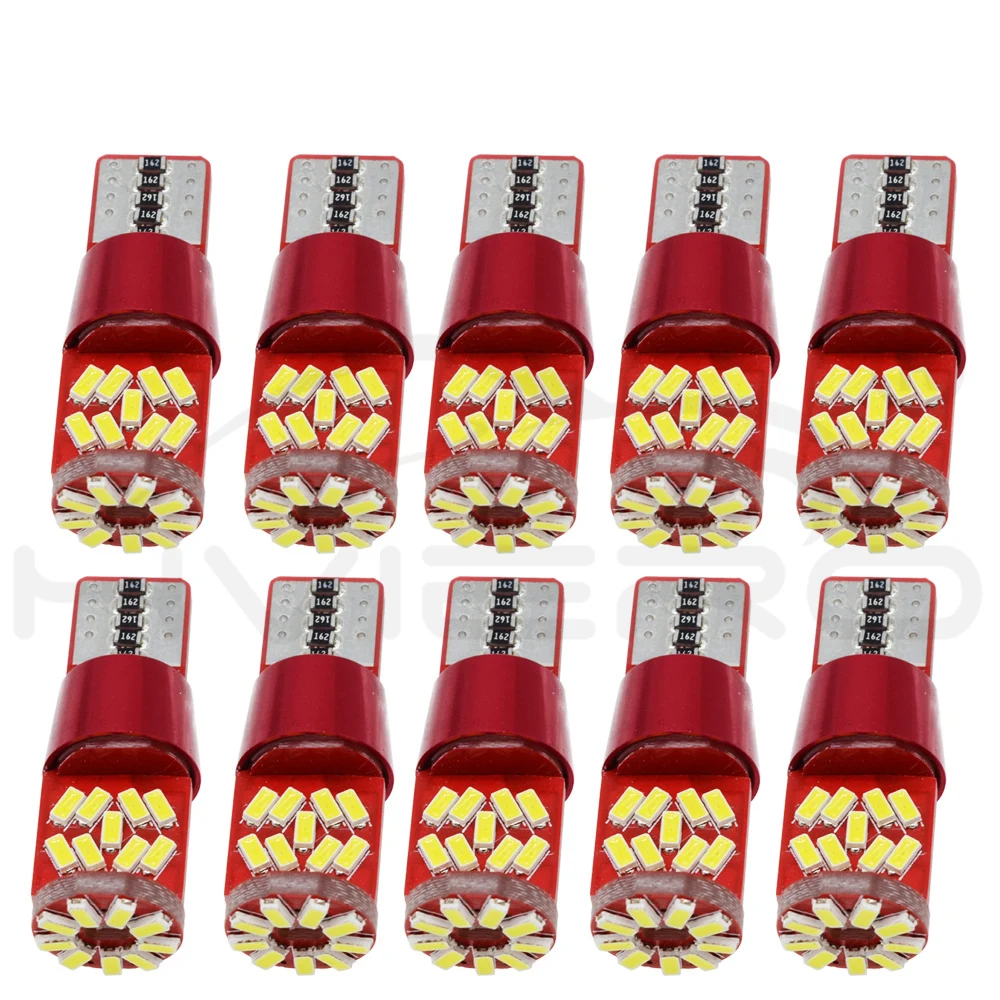 Hviero High Qualit T10 Bulb W5W LED auto car 27smd 3014 168 194 t10 led License Plate Light Reading Door Parking Signal Lamp 12V