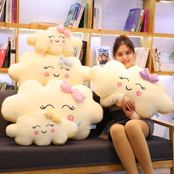 

Smiling cloud plush toy sweet expression pillow cute cartoon creative cushion super soft high quality doll birthday gift for kid